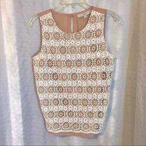 Ann Taylor Loft Lace Front Blouse